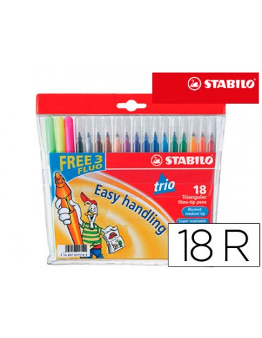 Rotulador escolar stabilo trio a-z...
