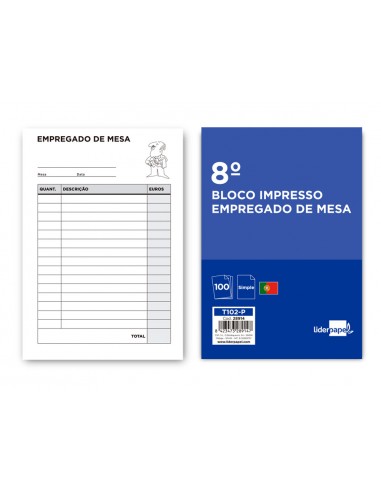 Talonario liderpapel camarero octavo...