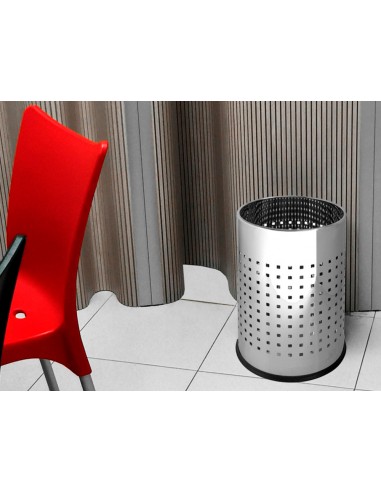 Papelera metalica q-connect perforada...