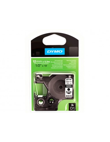 Cinta dymo negro blanco 12mm x 5,5 mt...