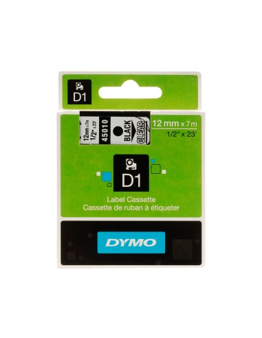 Cinta dymo negro transparente 12mm x7...