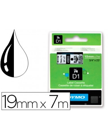 Cinta dymo negro transparente 19mm x...