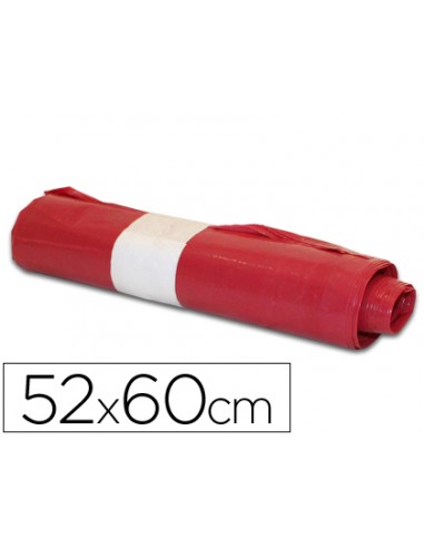 Bolsa basura domestica roja 52x60cm...