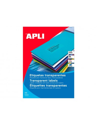 Etiqueta adhesiva apli transparente...