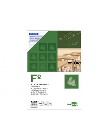Bloc examenes liderpapel cuadro 4mm...