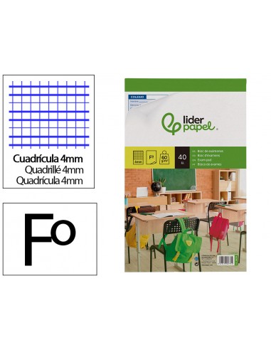 Bloc examenes liderpapel cuadro 4mm...