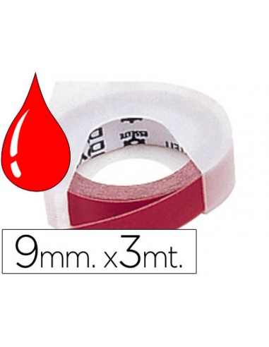Cinta dymo 3d 9mm x 3 mt roja...