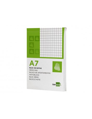 Bloc notas liderpapel cuadro 4mm a7...
