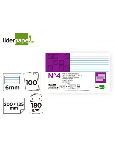 Ficha liderpapel rayada nº4 125x200...