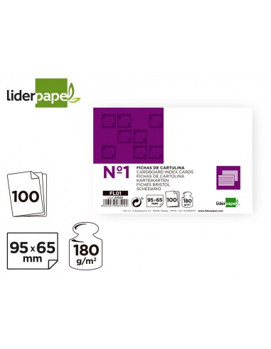 Ficha liderpapel lisa nº1 65x95mm...