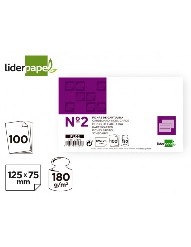 Ficha liderpapel lisa nº2 75 x 125mm...