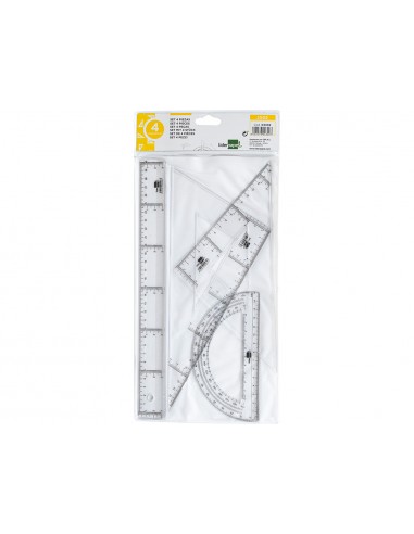 Juego escuadra y cartabon 25cm regla...