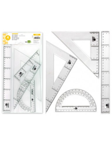 Juego escuadra y cartabon 25cm regla...