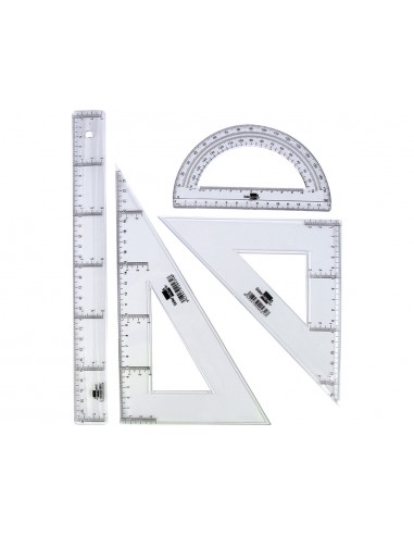 Juego escuadra y cartabon 25cm regla...