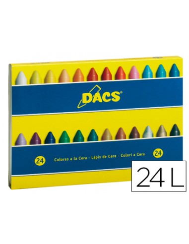Lapices cera dacs caja de 24 colores...