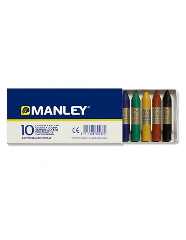 Lapices cera manley caja de 10...
