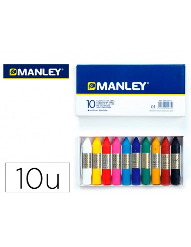Lapices cera manley caja de 10...