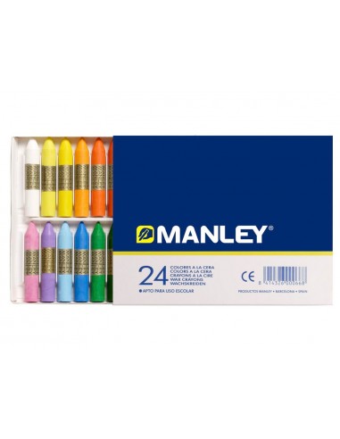 Lapices cera manley caja de 24...