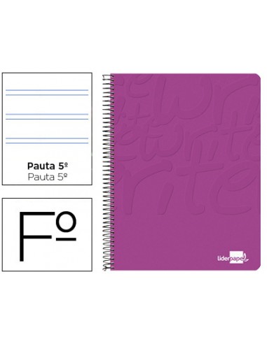 Cuaderno espiral liderpapel folio...