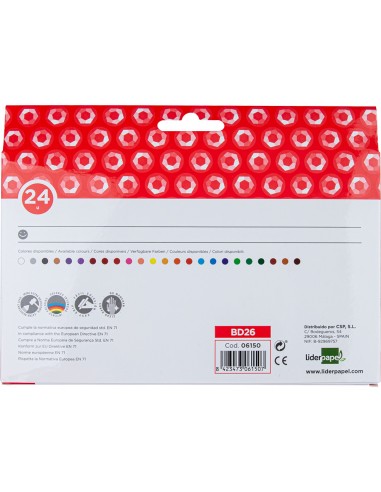 Lapices cera liderpapel caja de 24...