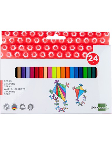 Lapices cera liderpapel caja de 24...