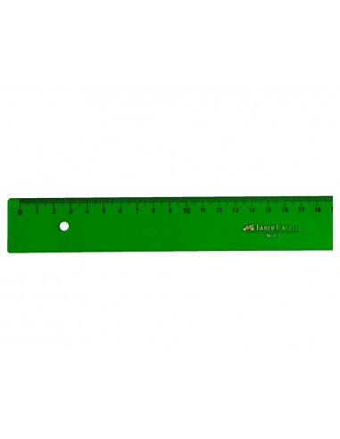 Regla faber castell 15 cm plastico verde