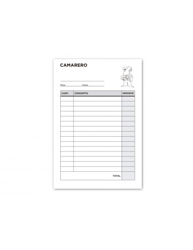 Talonario liderpapel camarero octavo...