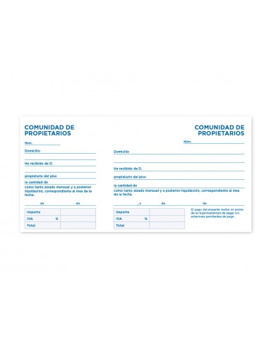 Talonario liderpapel comunidad tres...