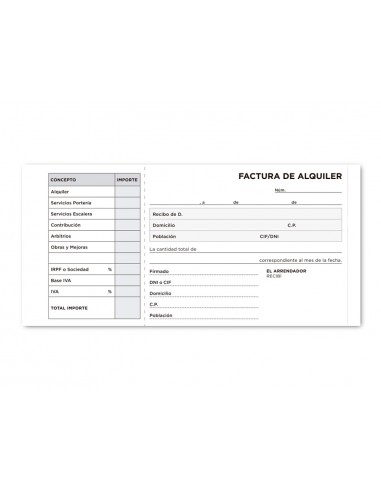Talonario liderpapel inquilinato tres...
