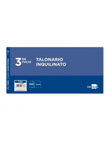 Talonario liderpapel inquilinato tres...