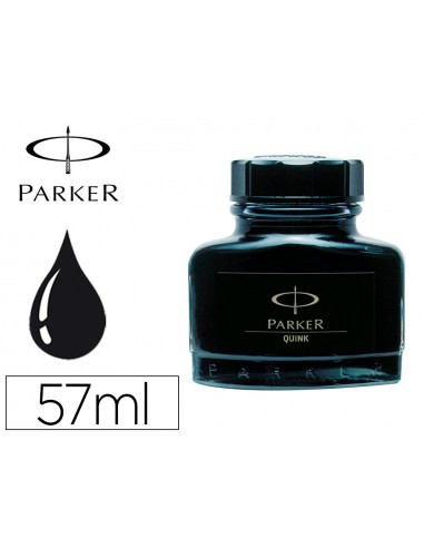 Tinta estilografica parker negra bote...