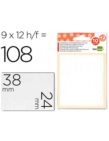 Etiquetas liderpapel sobre de 10 h. +...