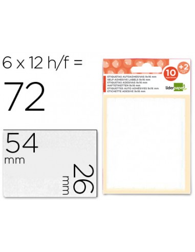 Etiquetas liderpapel sobre de 10 h. +...