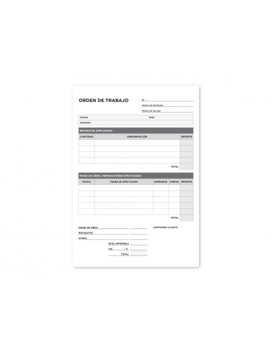 Talonario liderpapel orden de trabajo...