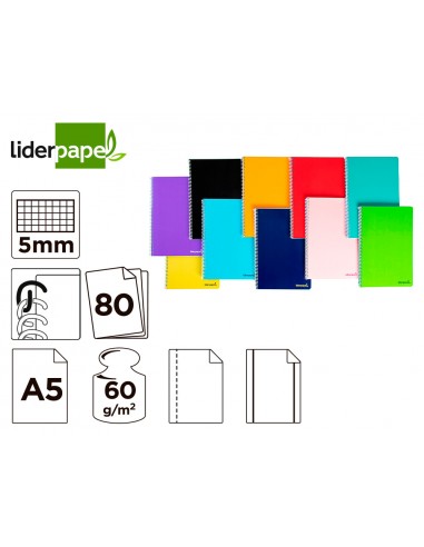 Cuaderno espiral liderpapel a5 micro...