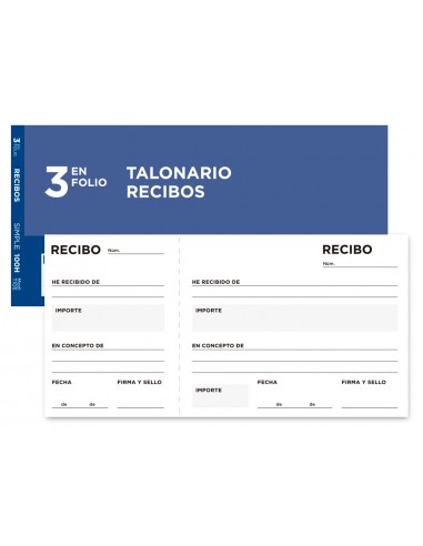 Talonario liderpapel recibos tres en...